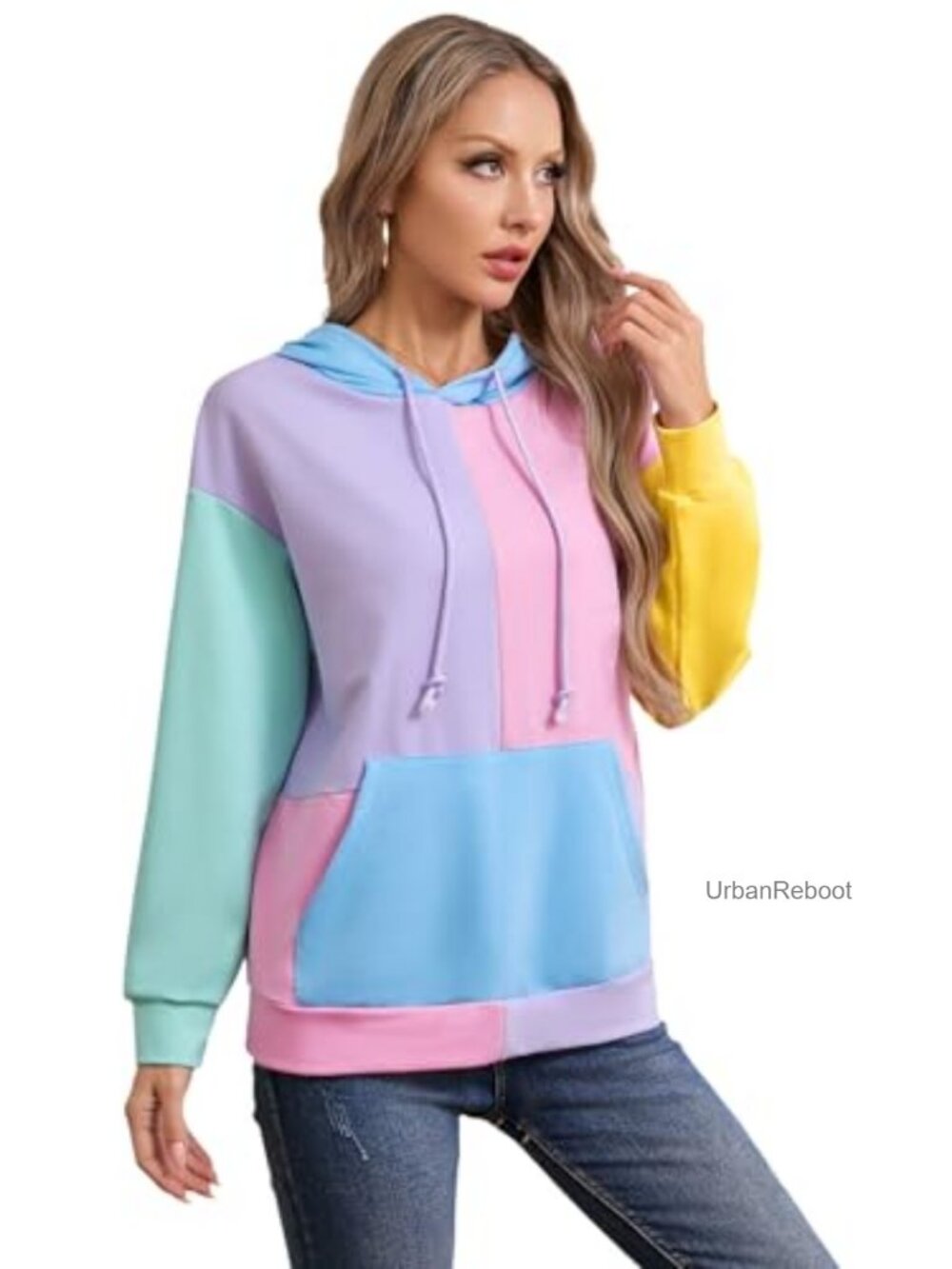 SweatyRocks Womens Hoodie Pullover Long Sleeve Drawstring Pockets Casual